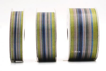 Зелена, синя та сіря смугаста тканинна стрічка набір_AI